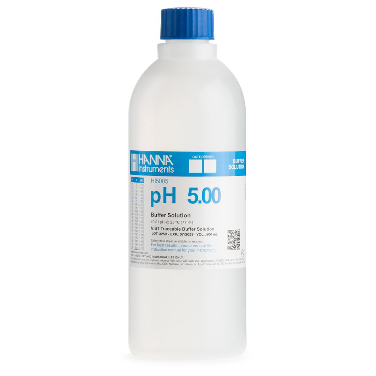 HI5005 технический буфер для калибровки pH 5.00, 500 мл HANNA INSTRUMENTS HI5005 по лучшей цене с доставкой - интернет-магазин Прогрессивные решения