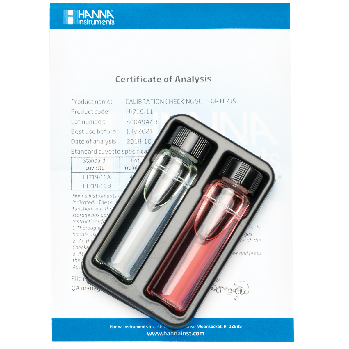 HI719-11 калибровочные стандарты для прибора HI719 HANNA INSTRUMENTS HI719-11 по лучшей цене с доставкой - интернет-магазин Прогрессивные решения