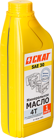 Масло для 4-тактных двигателей минеральное SAE 30 1 л СКАТ-ДВ  по лучшей цене с доставкой - интернет-магазин Прогрессивные решения