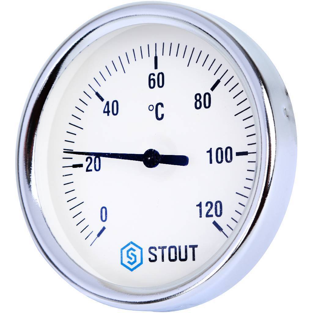 Купить SIM-0003-805015 STOUT SIM-003 Термометр биметаллический с погружной гильзой. Корпус Dn 80 мм, гильза 50 мм, резьба с самоуплотнением 1/2", 0...120°С STOUT по лучшей цене с доставкой - интернет-магазин Прогрессивные решения