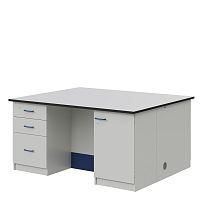Стол островной ЛАБ-PRO 180.150.90 на опорных тумбах, рабочая поверхность – LAMINAT ЛОиП  по лучшей цене с доставкой - интернет-магазин Прогрессивные решения